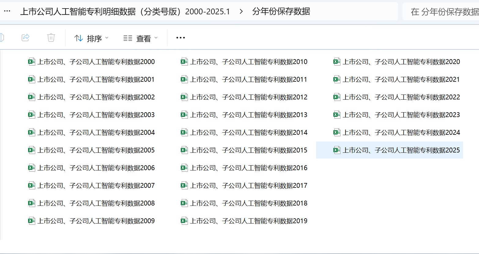 1上市公司人工智能专利明细-分年版